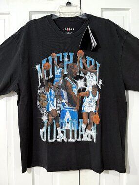 Michael Jordan North Carolina Oversized Graphic T-Shirt Size Large